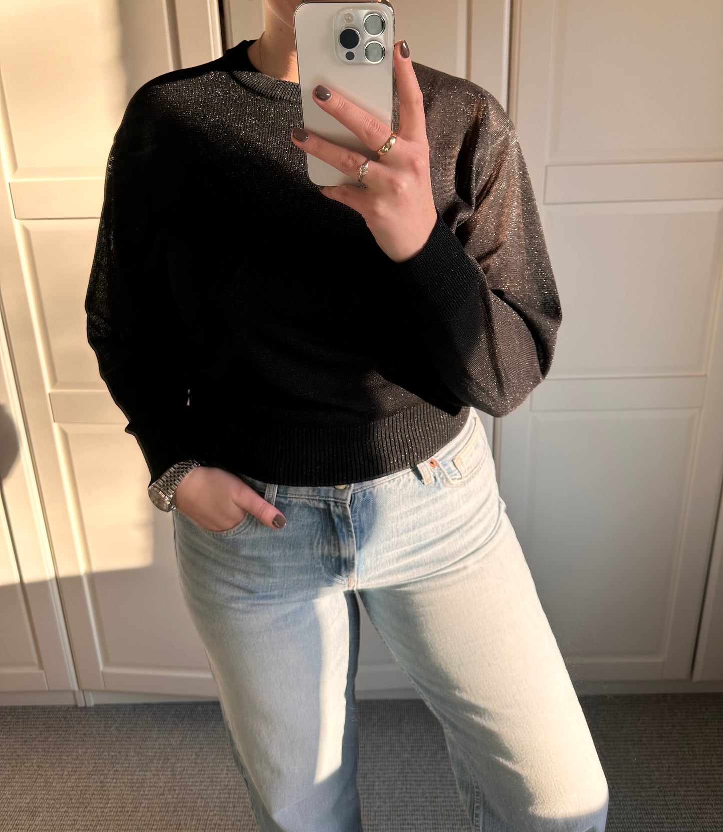 TOP GLITTER | BLACK