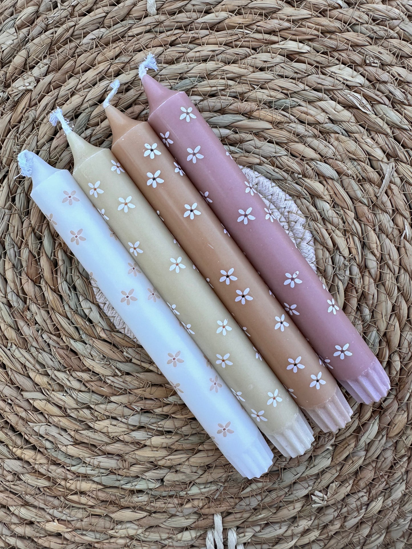 RUSTIK LYS DINERKAARS | OUD ROZE WIT BLOEM