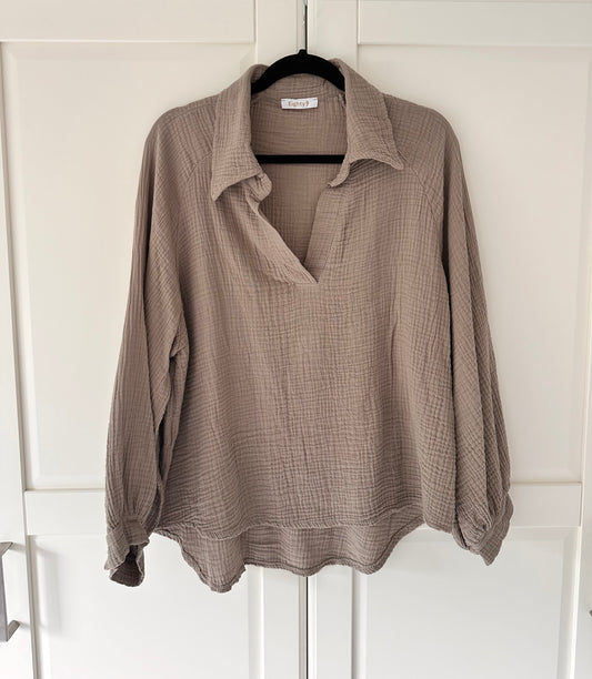 BLOUSE COTTON | TAUPE