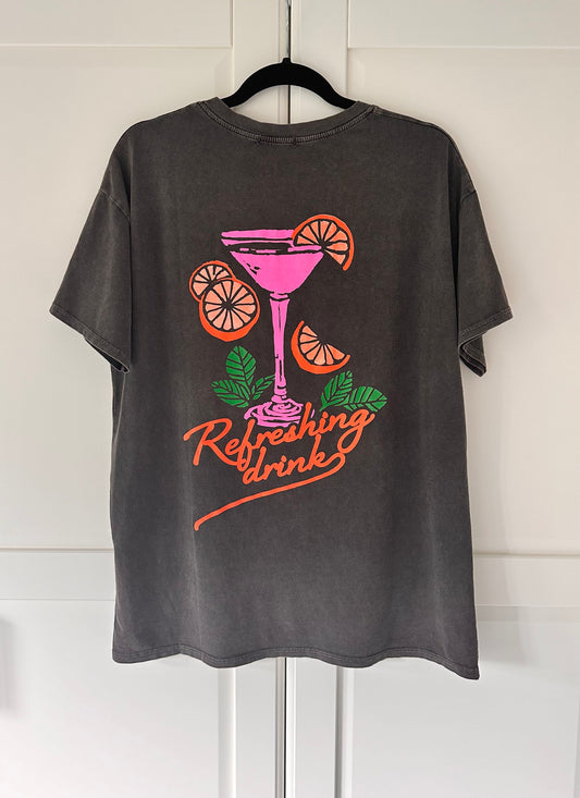 T-SHIRT REFRESHING DRINKS | GREY