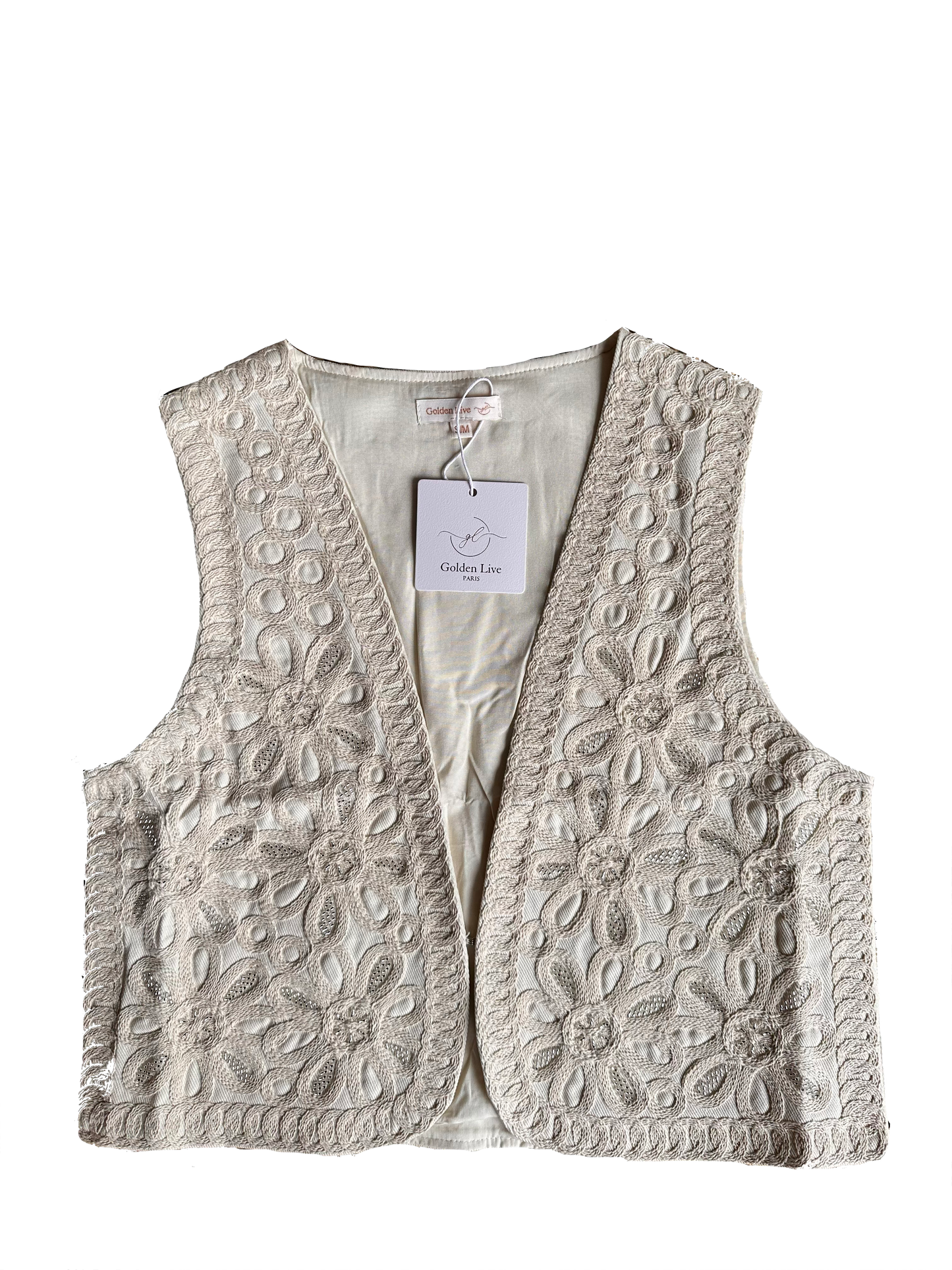 GILET EMBROIDERY | BEIGE