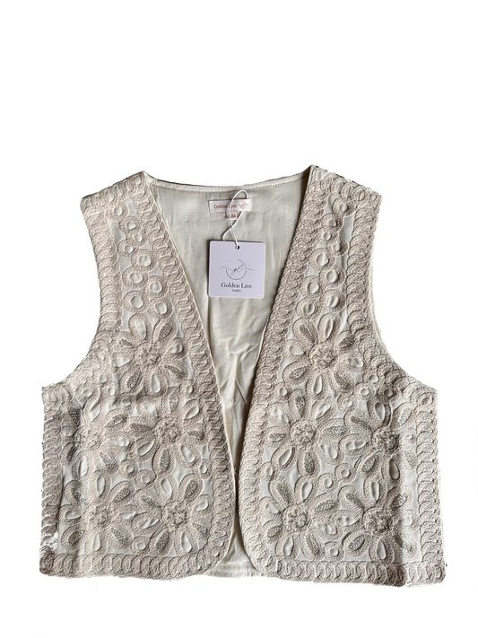 GILET EMBROIDERY | BEIGE