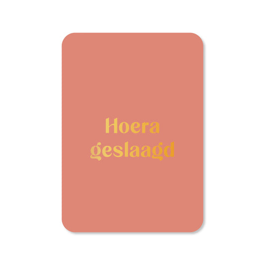KAART HOERA GESLAAGD | GOUDFOLIE
